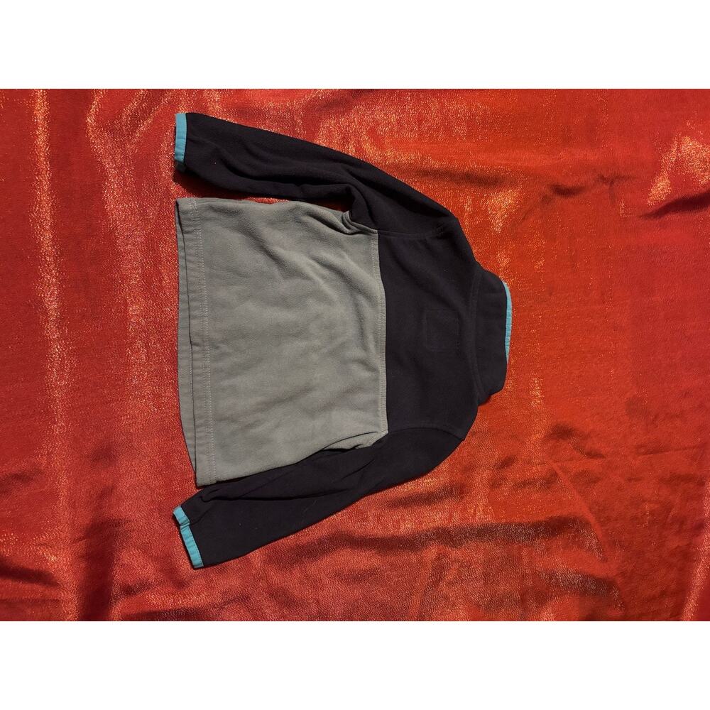 OshKosh B'gosh Jacket Baby Boys 24M Navy Gray Zip Hooded Pocket Fleece Warm